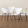 Baxton Studio Jaden ModernWhite Plastic and Black Metal Dining Chair Set (4PC) 194-4PC-12031-ZORO